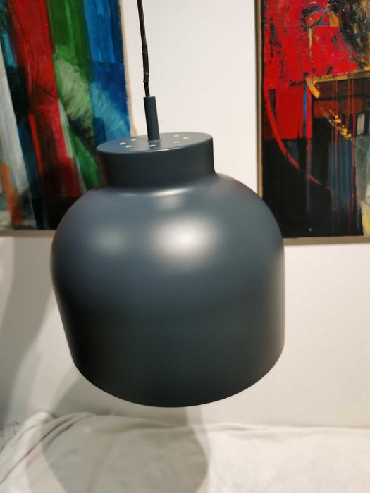 Lampa wisząca stalowa kolor antracyt, styl industrialny