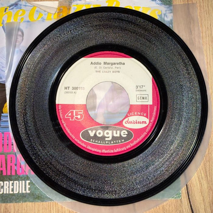 The Crazy Boys - Addio Margaretha / Si, Credile — Winyl Single Play 7" — 1966