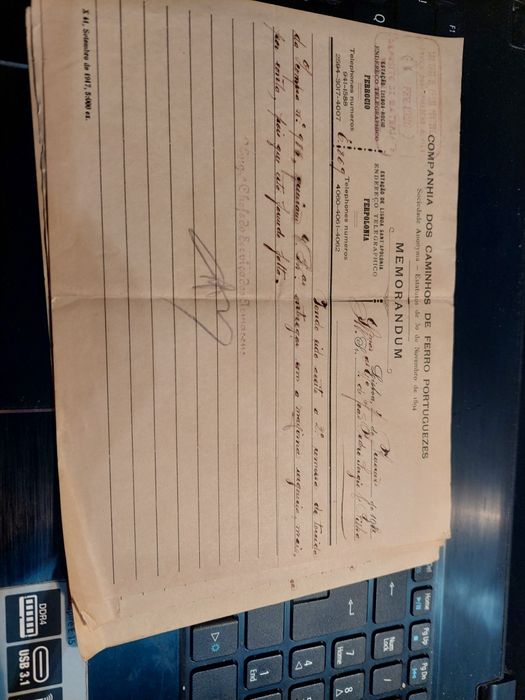 Real cp comboios portugueses papeis muito antigos