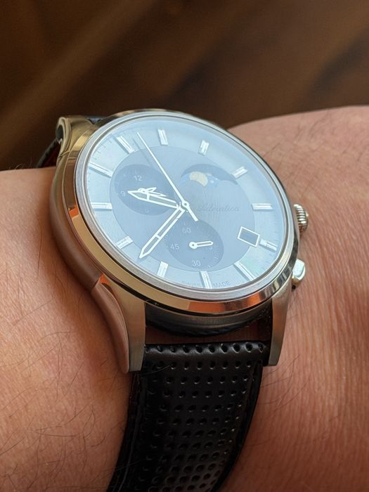 Adriatica Swiss made, fazy księżyca, duży 47/55mm, komplet, idealny st