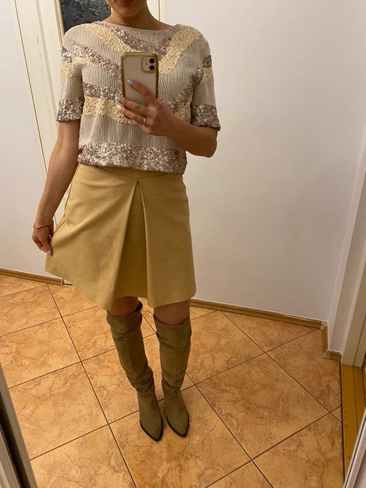 Mohito spódnica trapezowa bez camel nude marki Mohito
