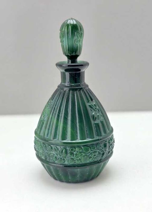Flakon na perfumy szkło malachitowe Curt Schlevogt