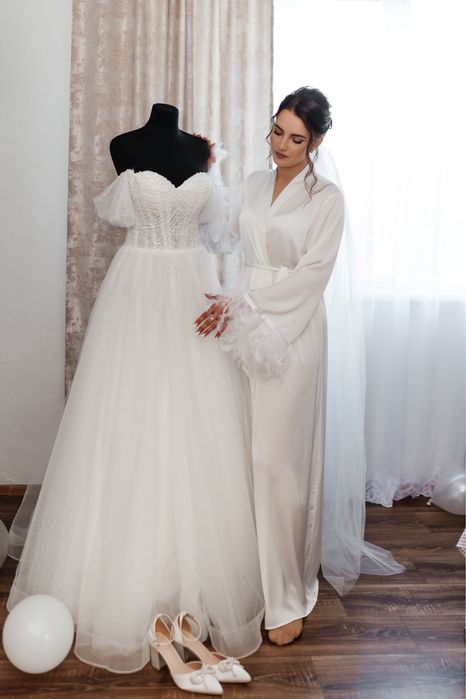 Халат для наречної довгий в повний зріст