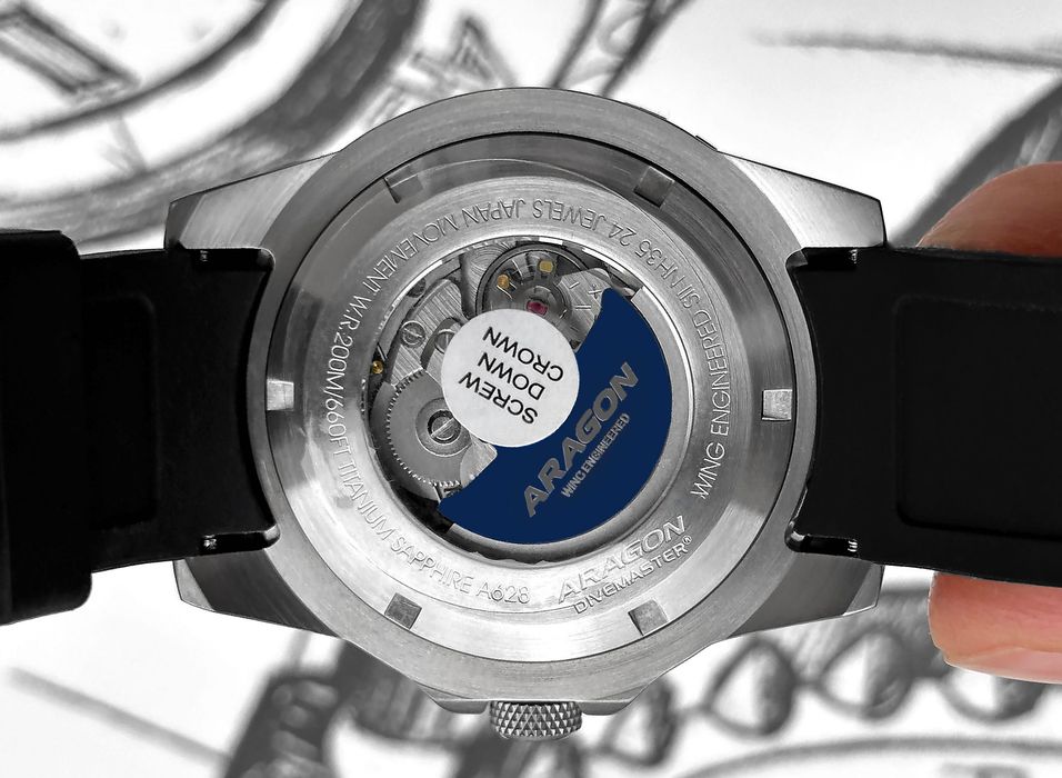 Часы ARAGON DM Titanium Ceramic Sapphire Automatic 50 mm. 200 MT.