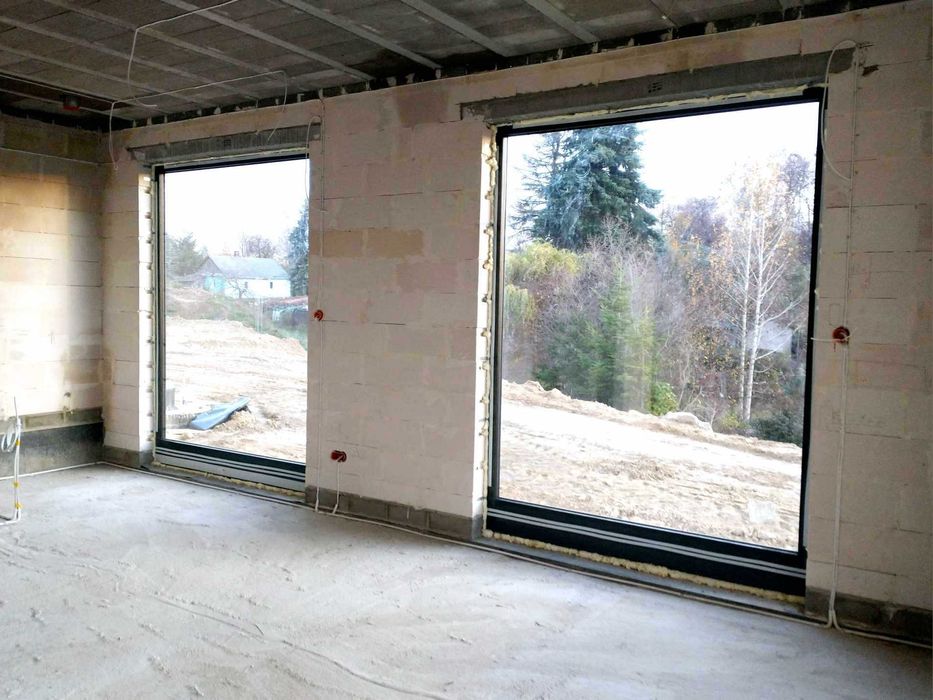 Drzwi tarasowe aluminiowe przesuwne HS – Aluprof z montażem
