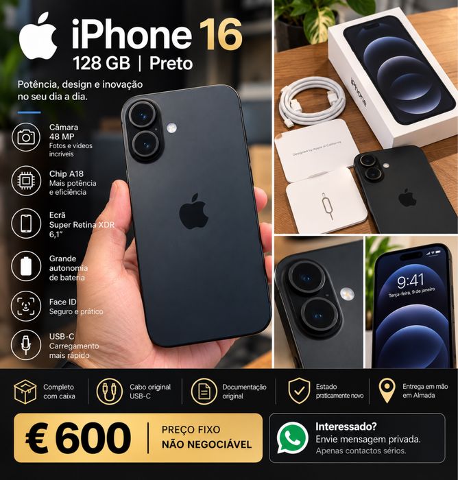 Iphone 16 casi novo