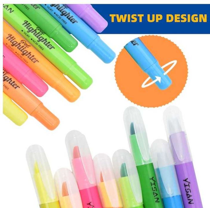 Markery żelowe YISAN 8 sztuk żywe kolory