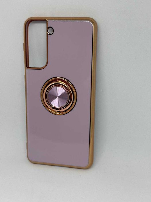 Samsung S21 Etui Case Silikonowy Obudowa Fiolet+Złoto kod 1119
