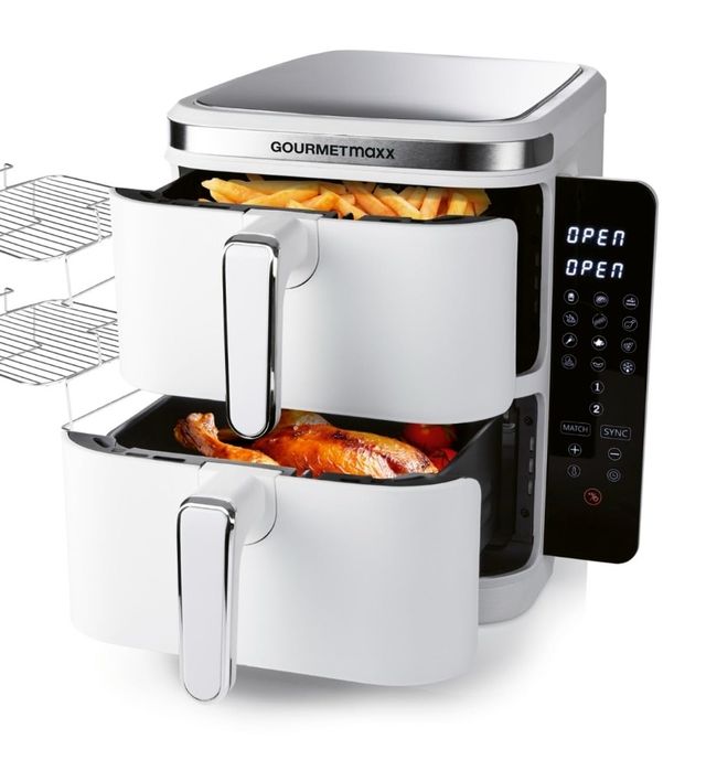 Fritadeira de Ar Quente de Dupla Câmara Vertical Gourmetmaxx FryUp.