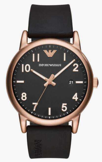 Zegarek męski Emporio Armani czarny złoty | NOWY, pudełko