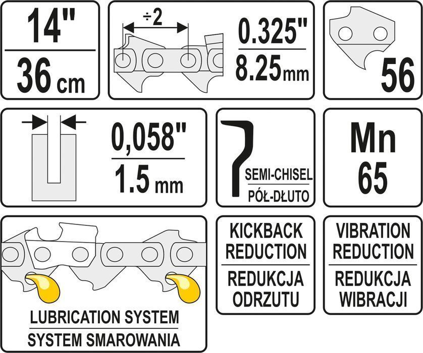 Łańcuch Tnący Do Pilarki 13'' .325 1.5Mm 56Z - Yato