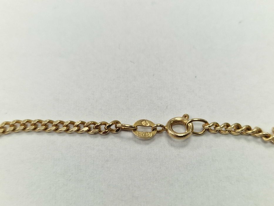 Złoty łańcuszek męski/ 585/ 12.40 gram/ 55cm/ Pancerka/ pełny