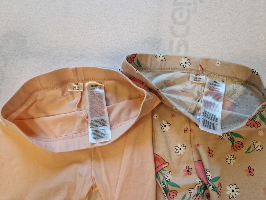 Spodnie legginsy  dziewczęce cienkie dwupak nowe rozm 122