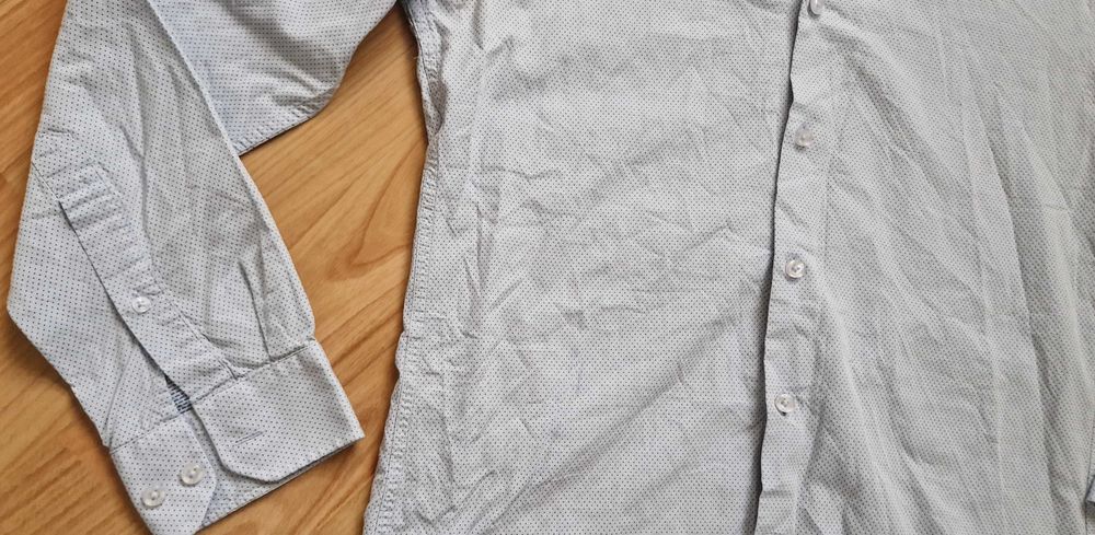 Niebieska elegancka męska koszula Vistula groszki 40