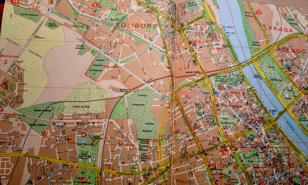 Warszawa, plan miasta z 1987 r.