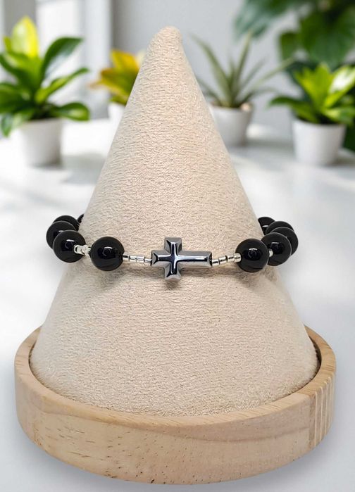 Bransoletka dziesiątka różańca z bursztynu, BURSZTYN bałtycki #1296