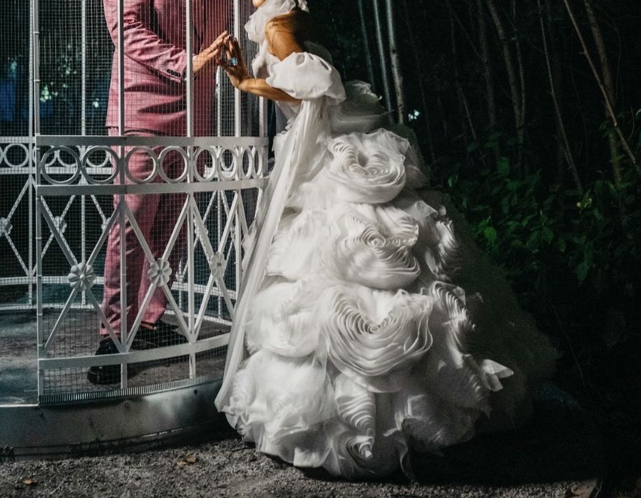 Milla Nova Ange Etoiles Suknia ślubna róże 3D oryginalna 36 38 S M