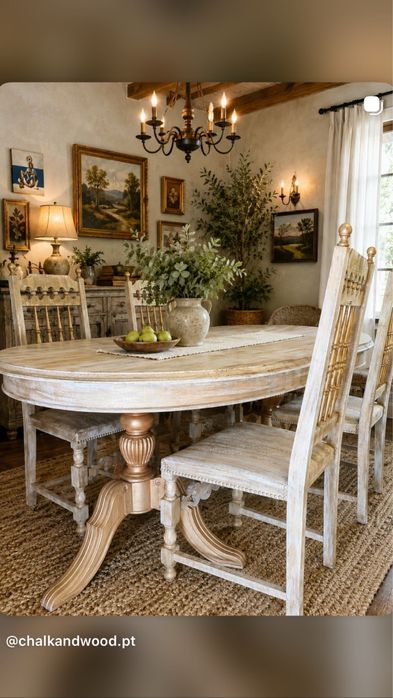 Mesa de Jantar Vintage + 4 cadeiras