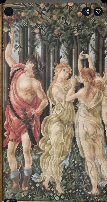 Quadro bordado a ponto cruz uma autentica obra de arte inclui moldura