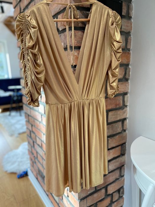 Sukienka Babylon złota krótka