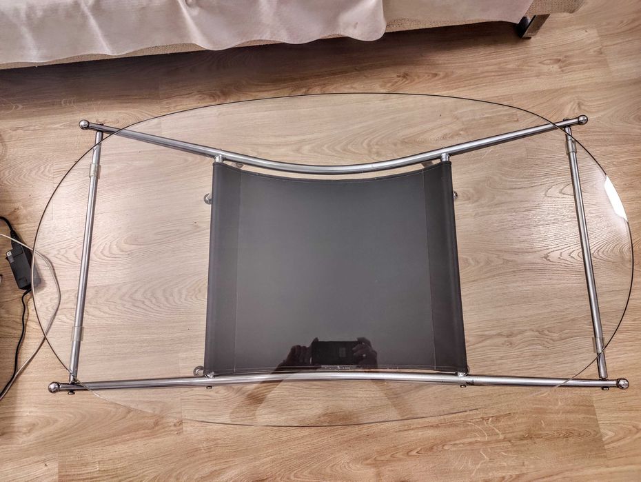 Mesa de Centro Vintage "Scarabee" (Habitat) – Vidro e Cromado