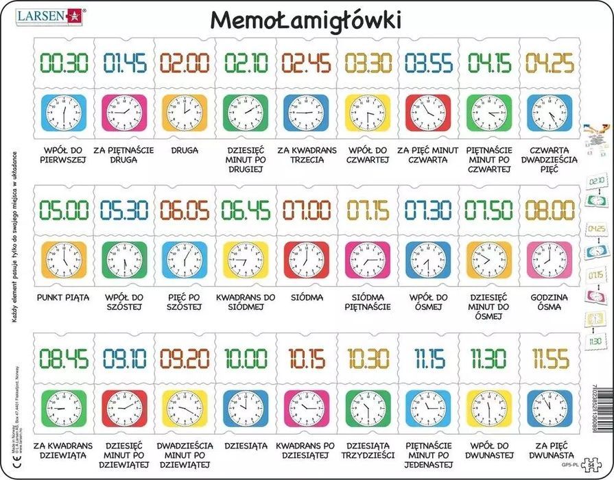 Układanka Zegar i czas. Nowy Produkt