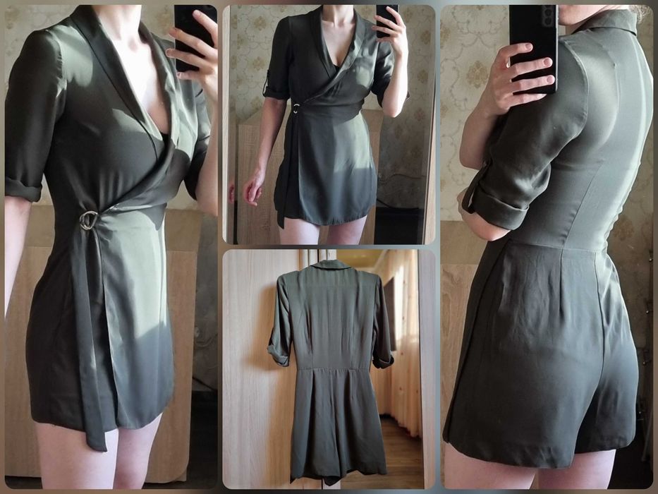 Хакі комбінезон спідниця-шорти Miss Selfridge, XS-S/42-44