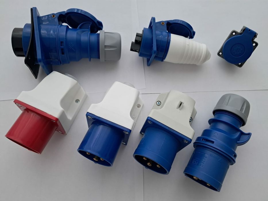 Вилка,розетка генератора. 32А. 16А. 3х штекерна. Силовий роз'єм.