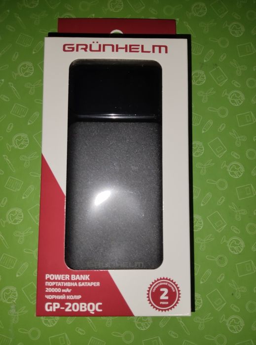 Новый повербанк Grunhelm GP-20BQC 20000mAh 22.5W Быстрая зарядка