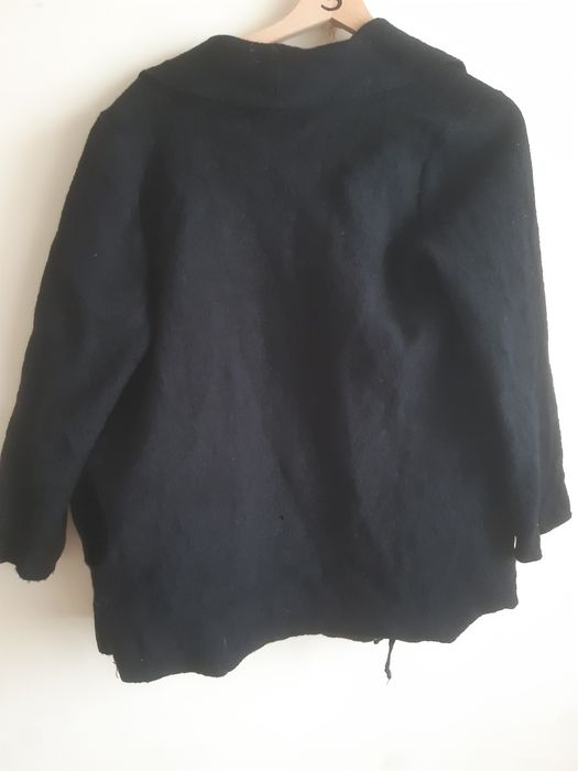 Szara narzutka bolerko damska 100% wełna merino ANCORA rozmiar XL
