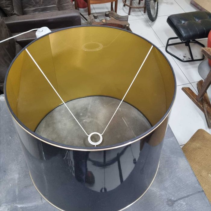 Candeeiro de tecto em chapa IKEA Branco + Abat Jour Preto