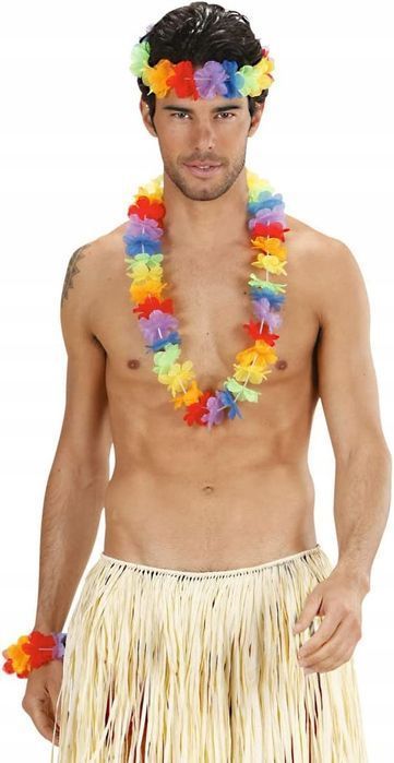 zestaw hawajski naszyjnik strój spódniczka aloha  panieński panna