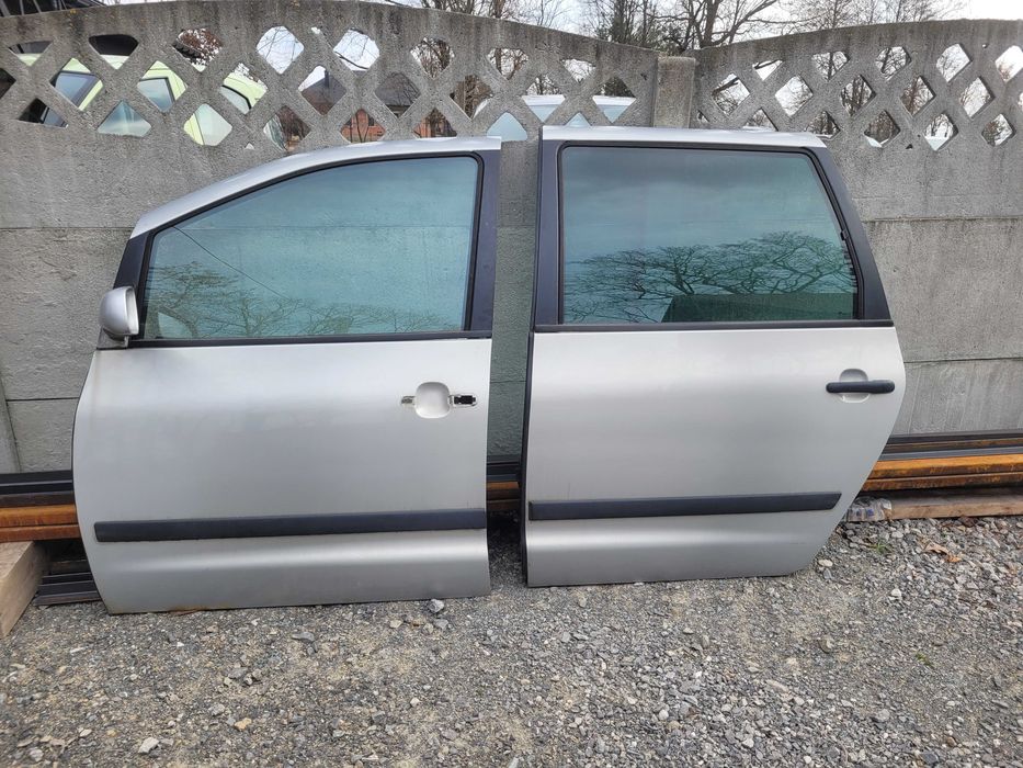 Drzwi Lewe Sharan Alhambra MK2 LB7Z Srebrne 00-10r Szyba + Podnośnik