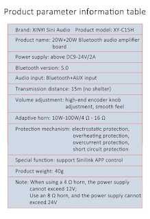 Amplificador audio bluetooth jack 50w + 50w telemovel computador colunas speakers NOVO