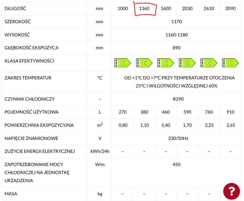 Lada chłodnicza CEBA Bochnia IZI 1360 mm - Nowa