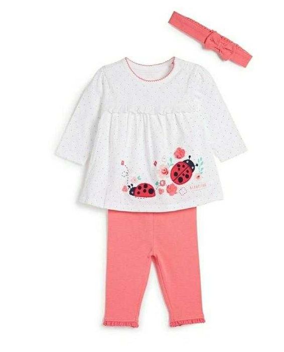 Хлопковый новый костюм 1-3 месяца