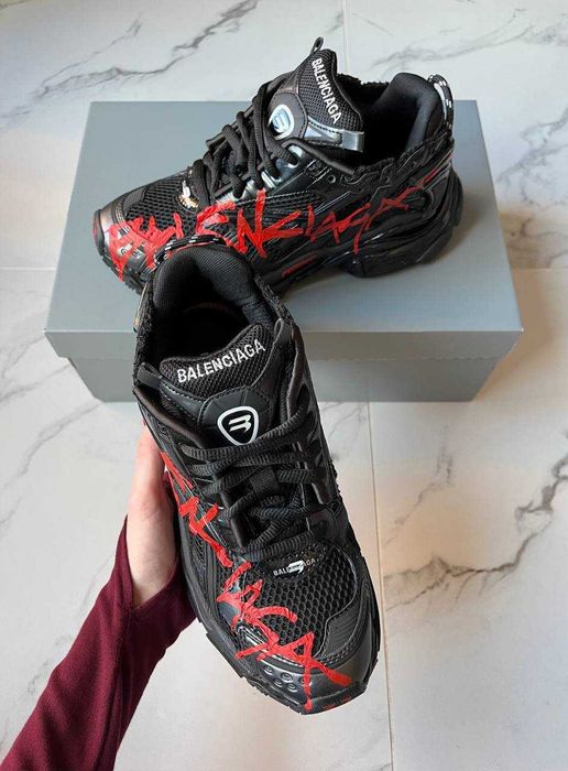 (БЕЗ ПЕРЕДОПЛАТИ)Balenciaga Runner Graffiti баленсіага раннер чорні