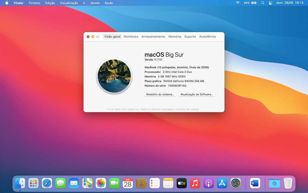 Macbook 13 Polegadas - BigSur