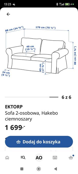 2 osobowa sofa Ikea Ektorp Ursynów