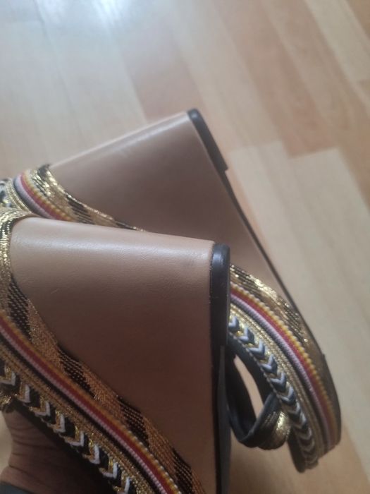 #sandały #38 #damskie #złote #czarne #boho #koturna #paski