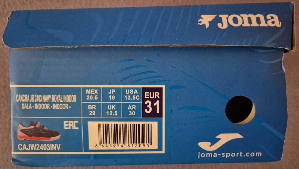 Buty dziecięce piłkarskie halówki, Joma Cancha Jr 2403, rozmiar 31