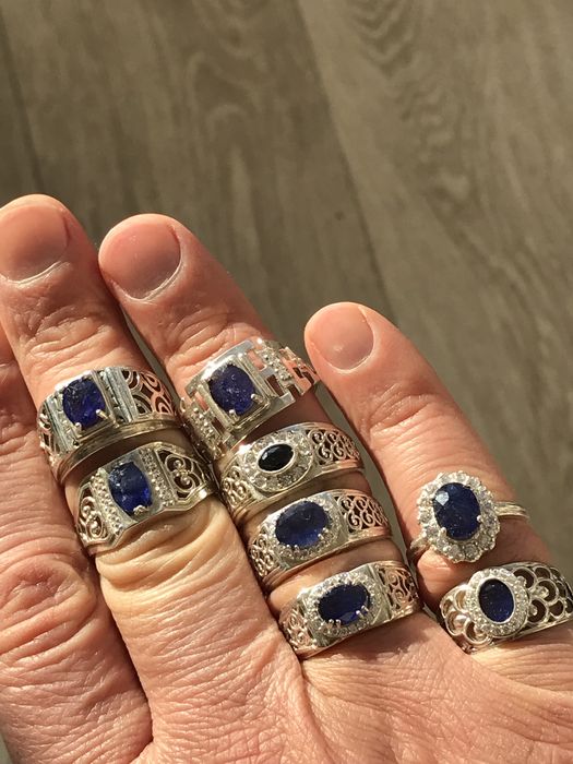 Кольца сапфир серебро