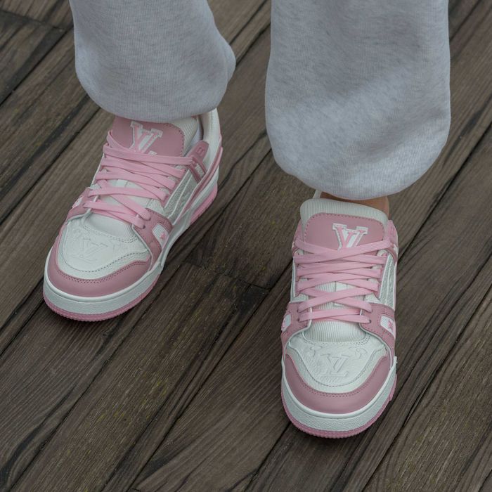 Кросівки Louis Vuitton LV Trainer Sneakers White/Pink (Luxe)