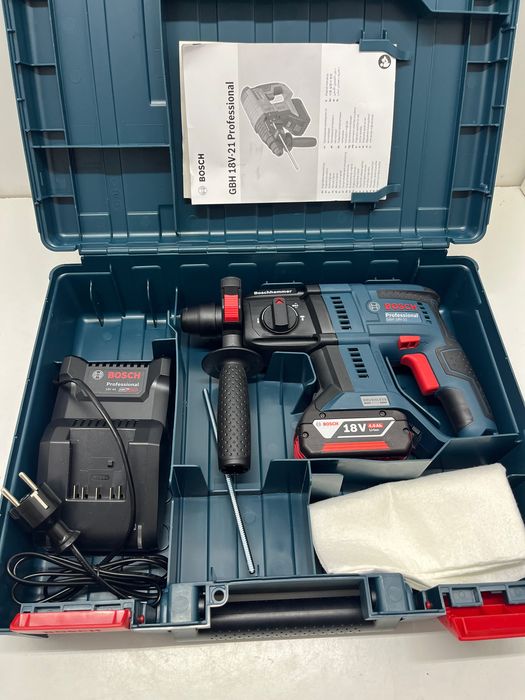 Bosch Professional Młotowiertarka akumulatorowa 2J GBH 18V-21 1 x 4Ah gw12m fv23