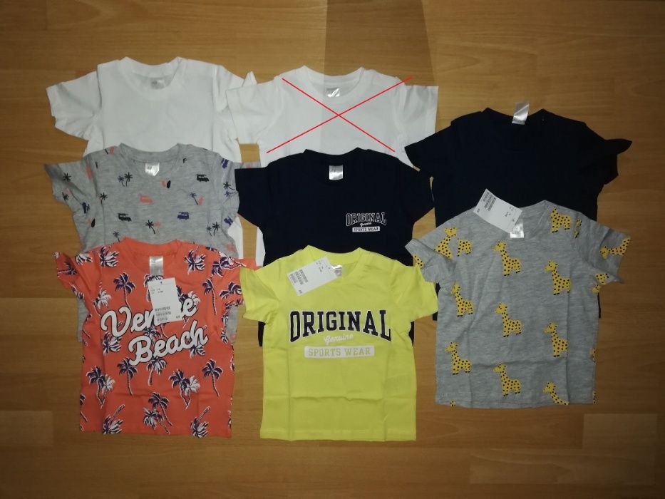 NOWE zestaw t-shirt 74 H&M koszulki krótki rękaw