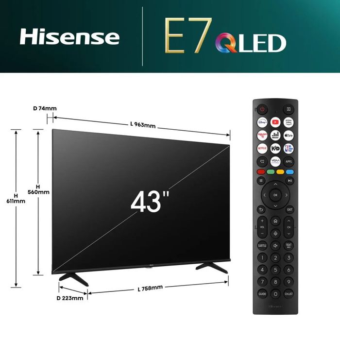 Hisense 43E7NQ QLED 4K 43