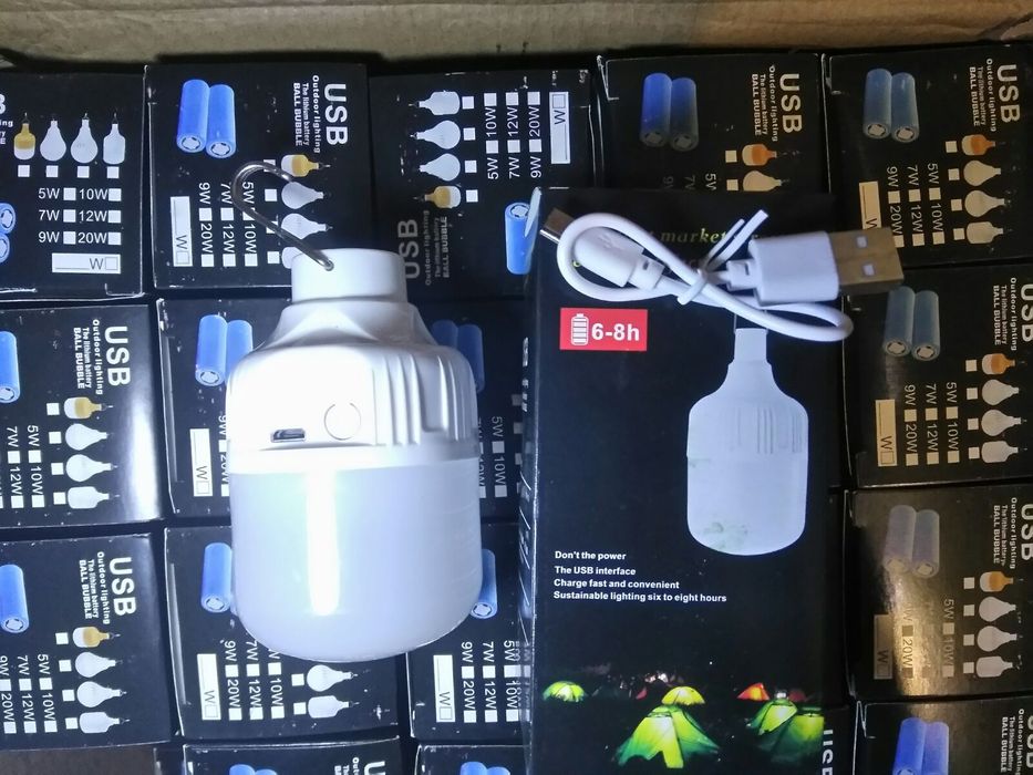 LED лампа на акумуляторі USB  аварійне світло, портативна лампа