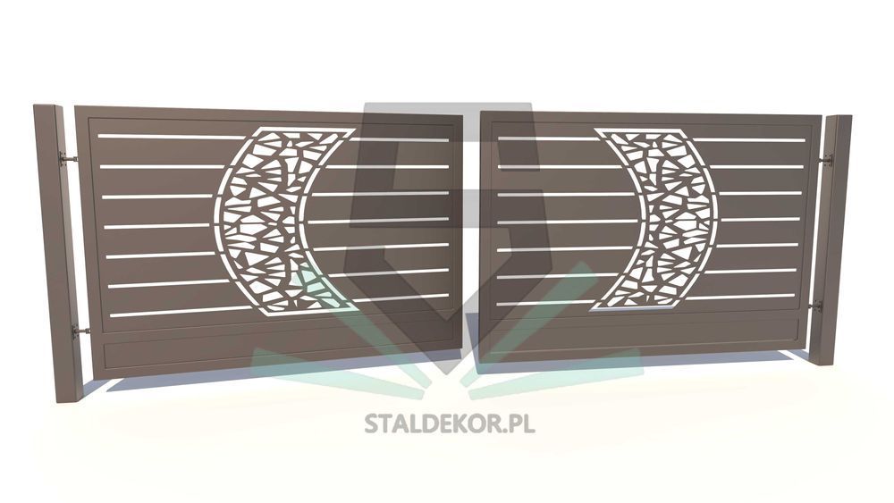 Brama dwuskrzydłowa 5x1,5m wycinana laserowo CNC panelowa.