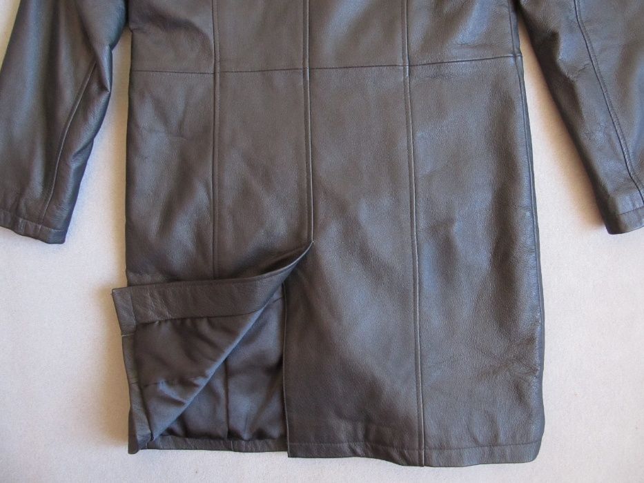 DEICHMANN 38 M skóra czarny damski płaszcz skórzany nowy elegancki