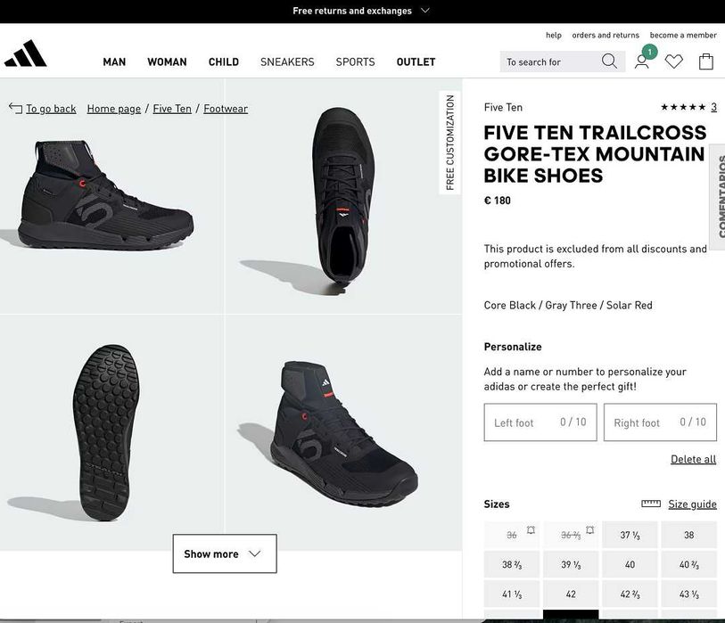 Adidas 5.10 Trailcross GTX — Tamanho 44 2/3 (27,5 cm), novos